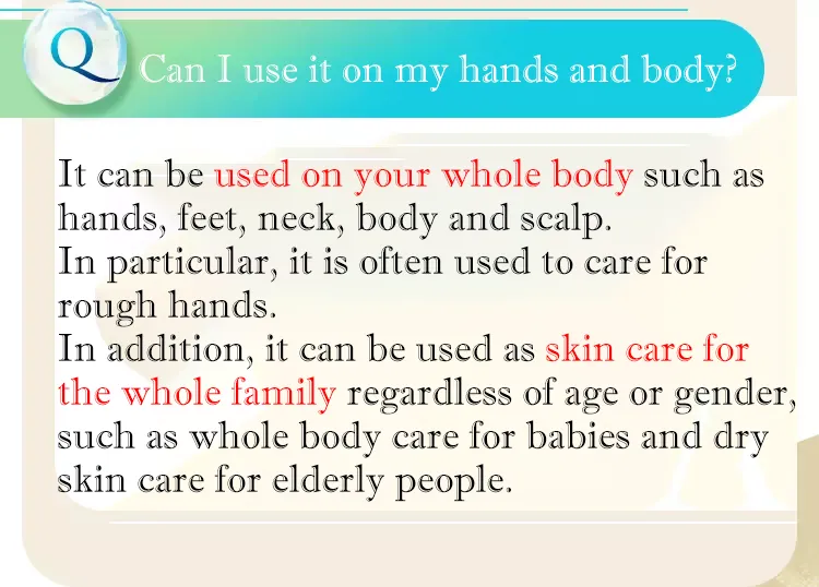 Can I use it on my hands and body?
