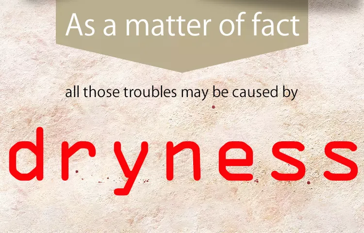 As a matter of fact, all those troubles may be caused by dryness.